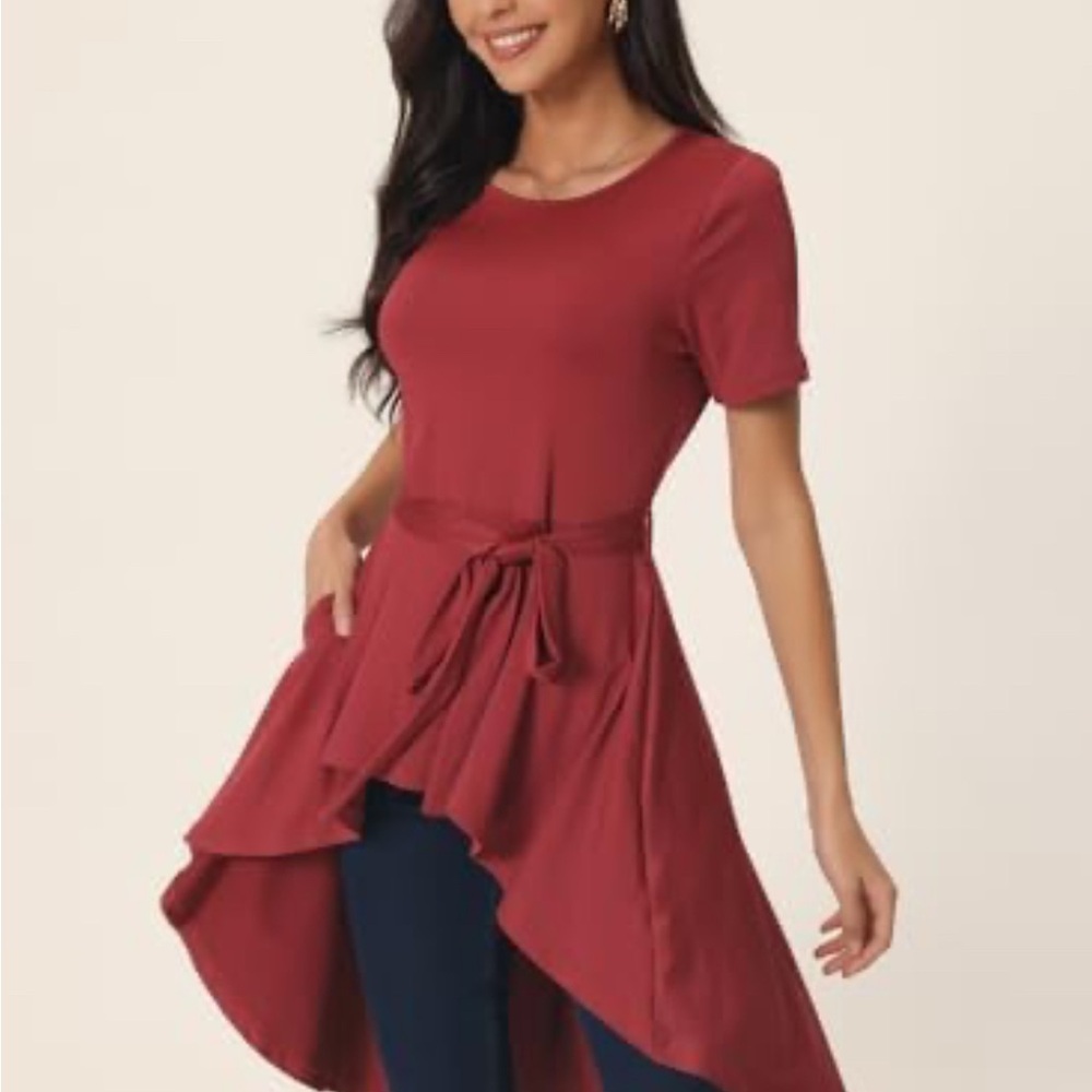 NWT Seta T Dress Women’s Size Small – High Low Tie Waist Top – Short Sleeve
